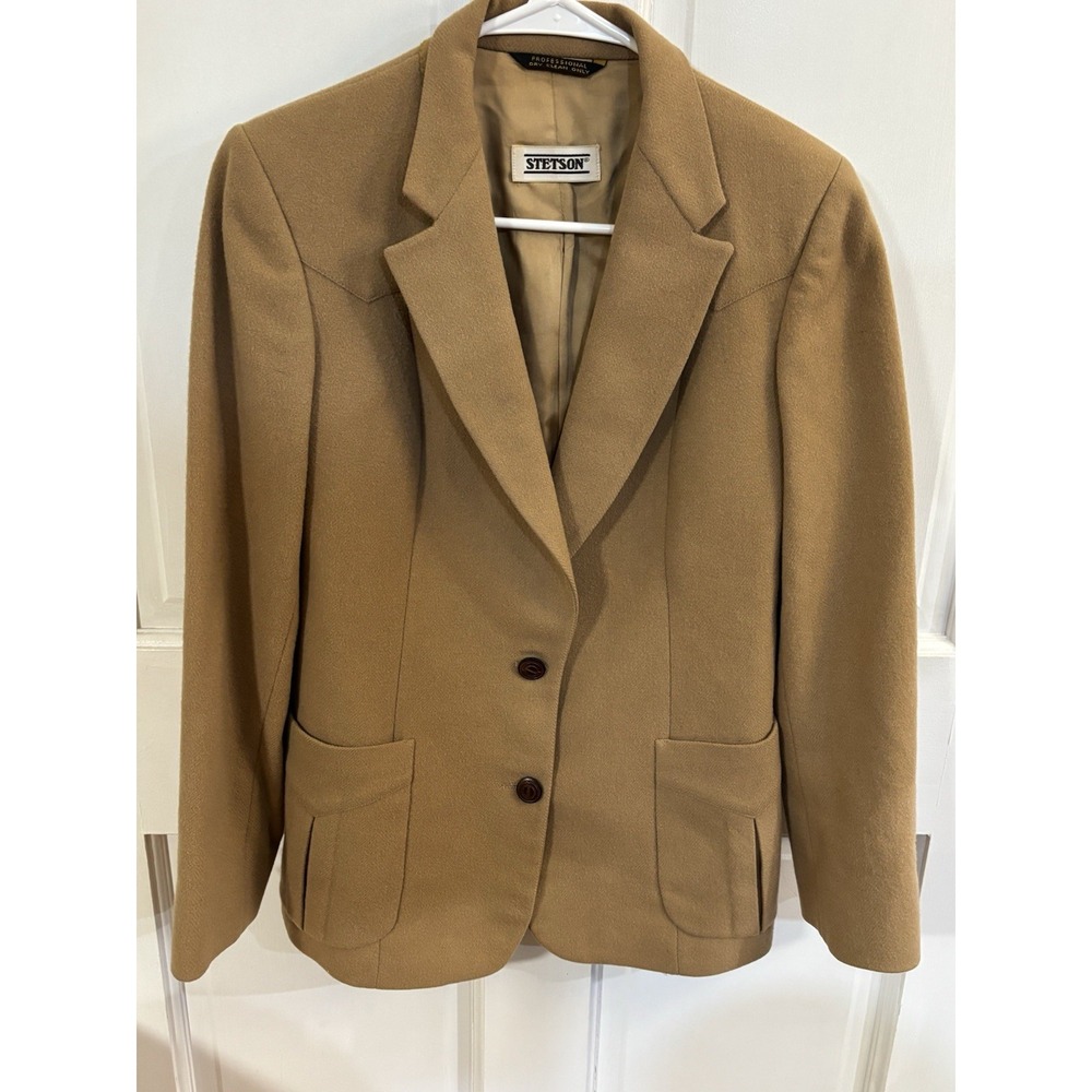 Vintage Western Americano Stetson Women  Wool Blazer Beige Measurements Included